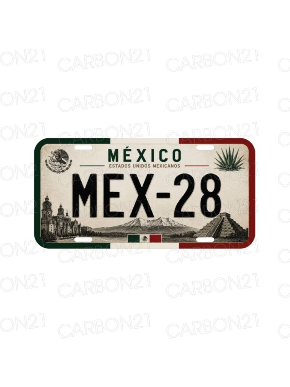 Mexico Mexican Flag Agave Aluminum License Plate CAR SUV Truck